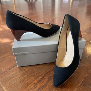 M4D3 Halle Style Black Suede Heels - Like New